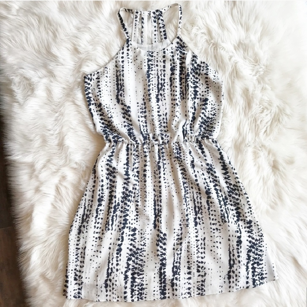 🌺Cooper & Ella White and Blue Graphic Print Dress